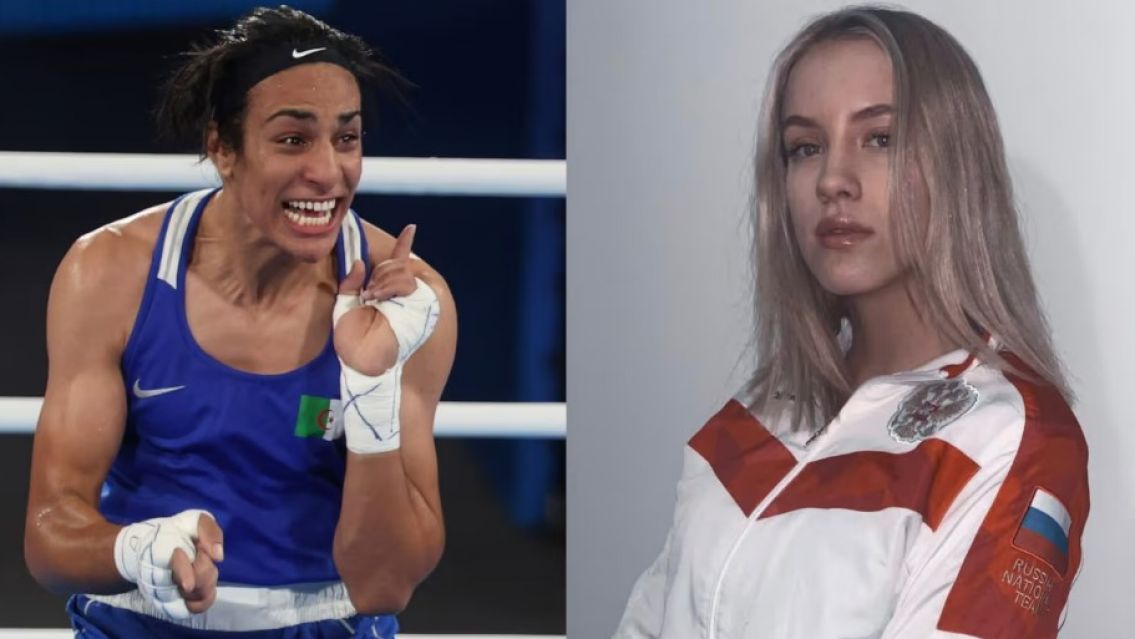 Una boxeadora rusa calentó la previa de la pelea de Imane Khelif por el oro