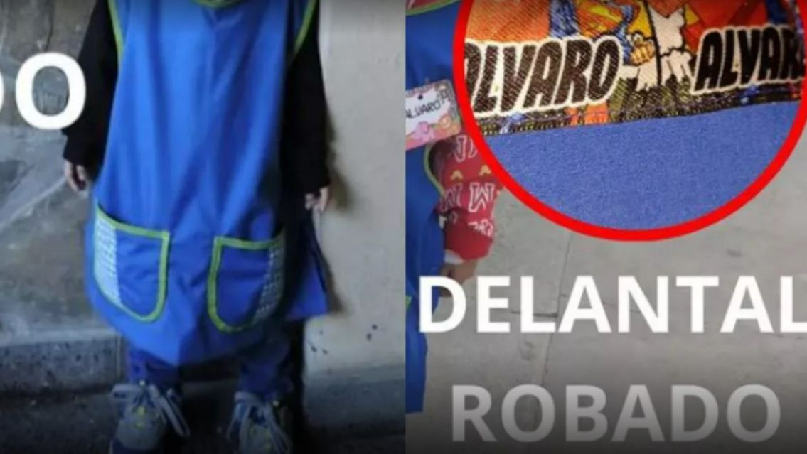 Le robaron el delantal del jardín a un changuito salteño: el dolor de un padre