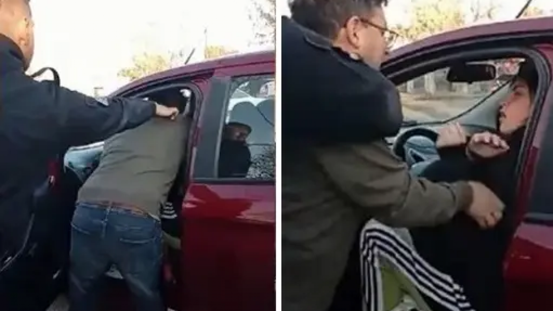 Le sac� el auto a su pap� y choc�, el hombre la "hizo sonar" delante de todos