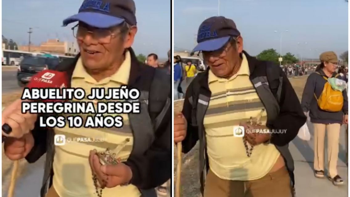 La confesión de un abuelito peregrino antes de llegar: "desde los 10 años"