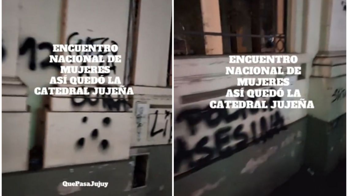Encuentro de Mujeres: Así quedó la Catedral de Jujuy