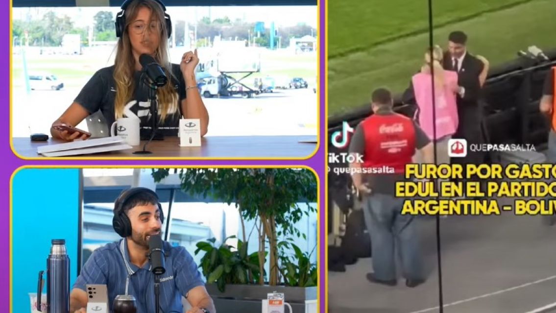 Esc�ndalo en el Monumental: el abrazo de Gast�n Edul con una rubia genera revuelo en redes