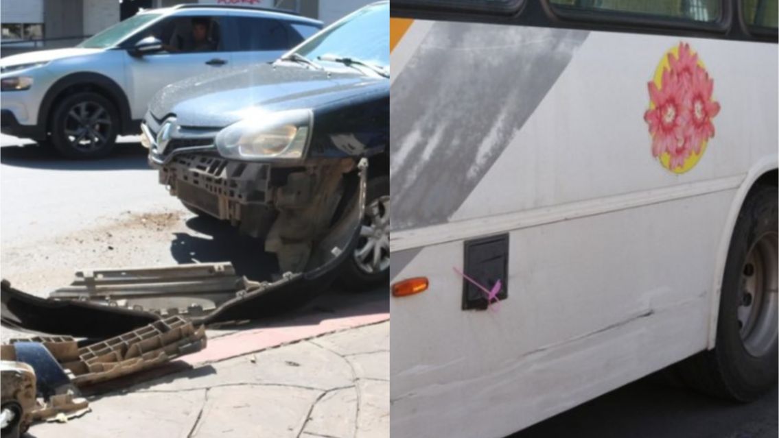 Terrible accidente entre un colectivo y un auto en pleno centro de Jujuy