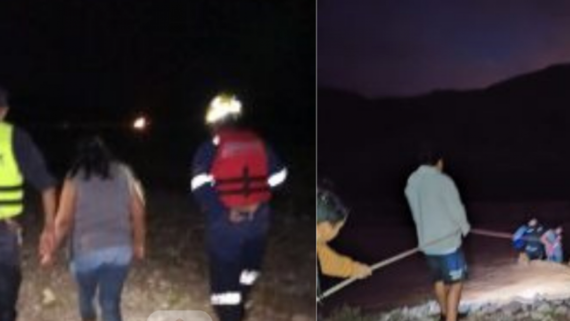 Fue al r�o y qued� atrapada en plena tormenta: as� la rescataron