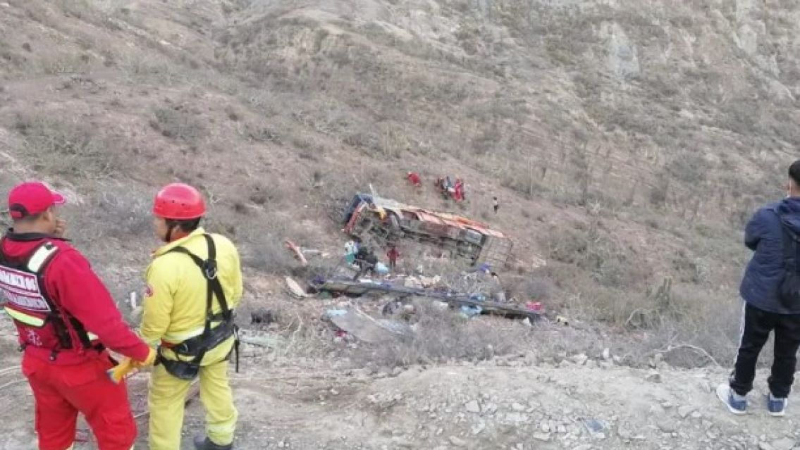 Volc� un colectivo que iba a Villaz�n: Hay 5 fallecidos y 28 heridos