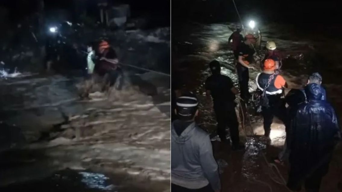 As� rescataron a las 12 personas que quedaron atrapados en la cascada de B�rcena