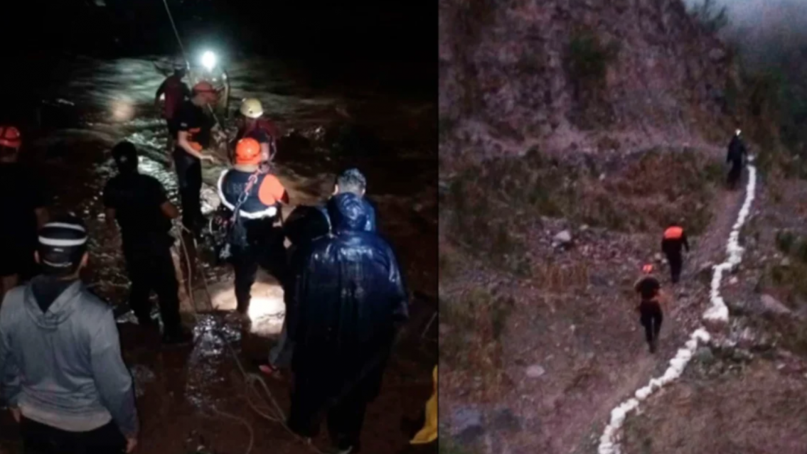 Salvaron a 12 personas atrapadas tras la crecida del R�o Grande en Jujuy