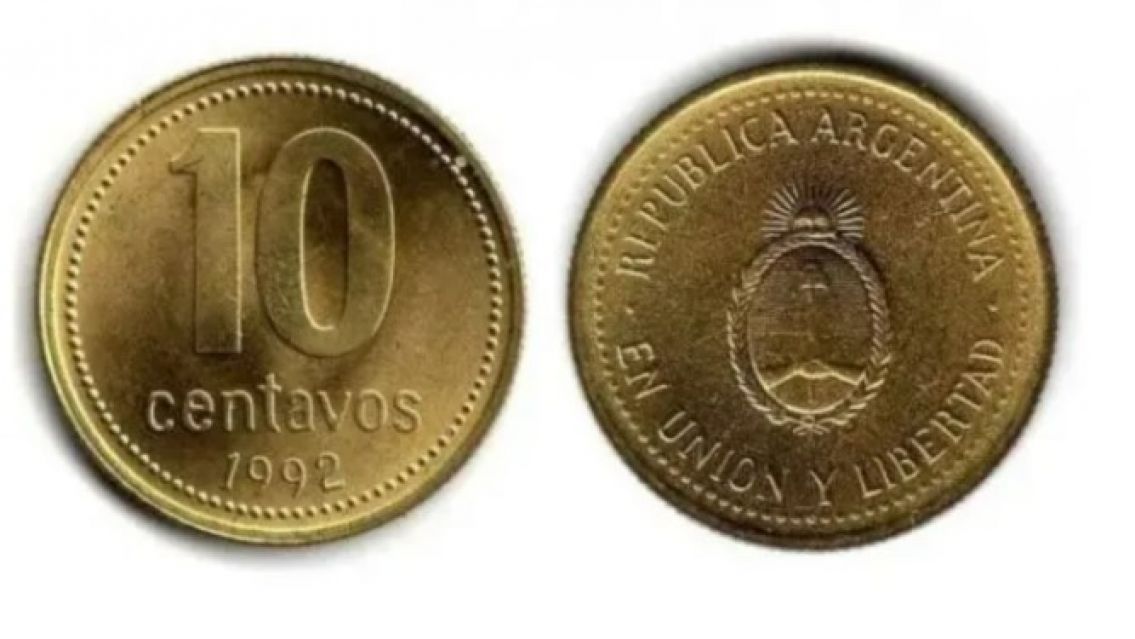 C�mo es la moneda de 10 centavos que se vende a casi $200 mil en Argentina