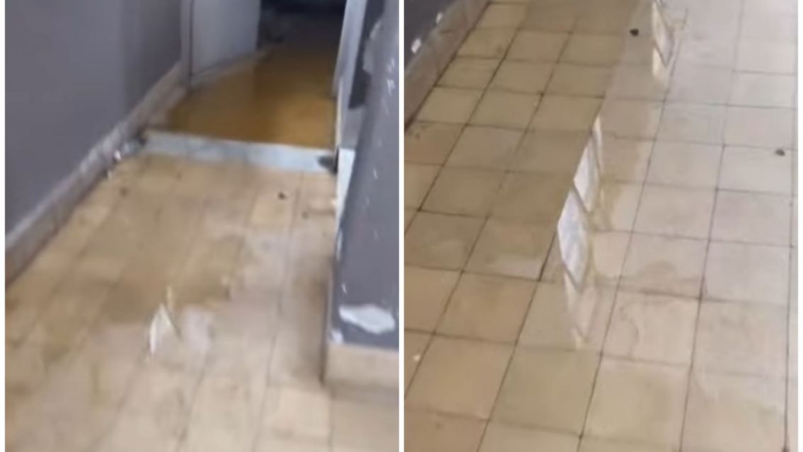 Explot� una bomba y se inund� el Nacional 1: agua y mal olor por todos lados