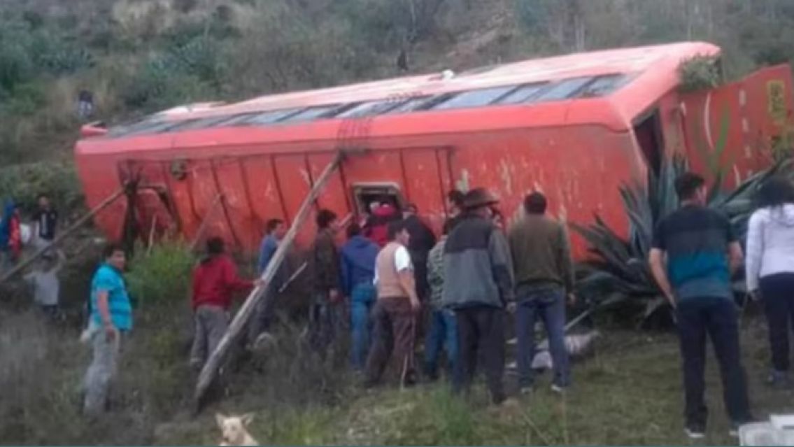 Iban de viaje de egresados, el micro perdi� el control y volc�: 11 fallecidos