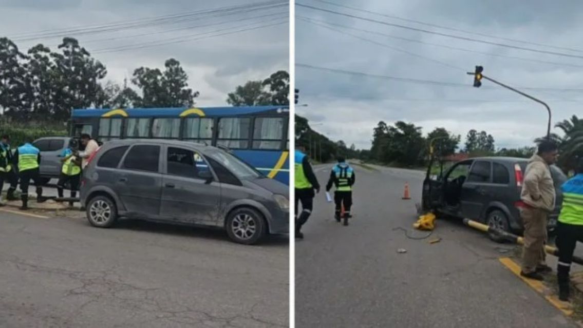 Brutal choque en Alto Comedero: Derribaron un sem�foro 