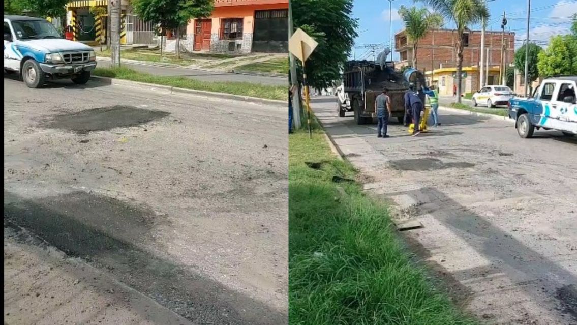 Muy precario: así están bacheando las calles en Palpalá
