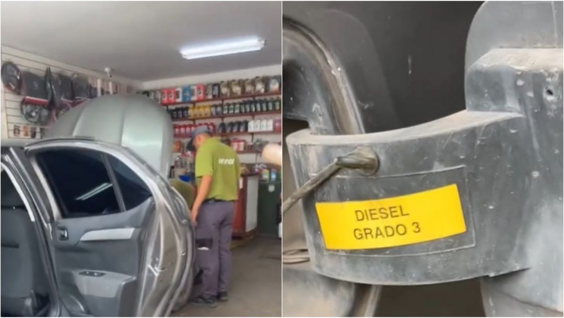 Fue a una Refinor y le cargaron Nafta en vez de Di�sel: norte�a a los gritos con un playero