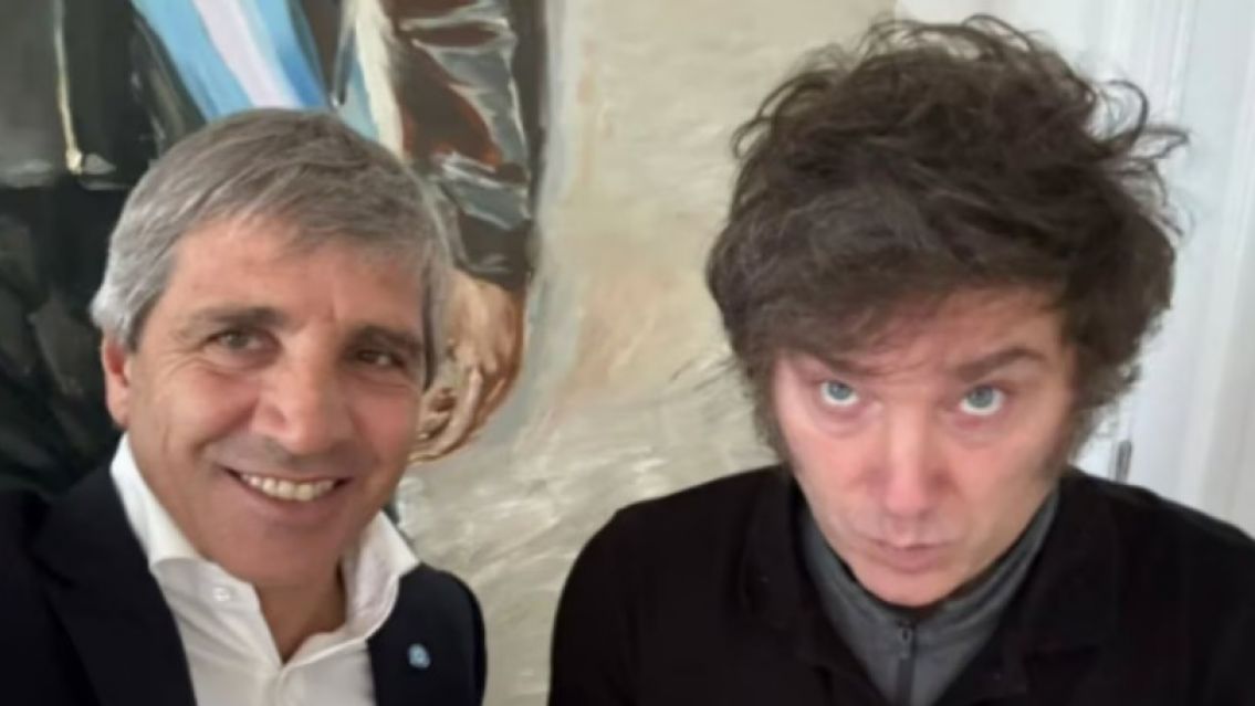 El mensaje de Javier Milei tras reunirse con Luis Caputo en Olivos: "Milagro econ�mico"
