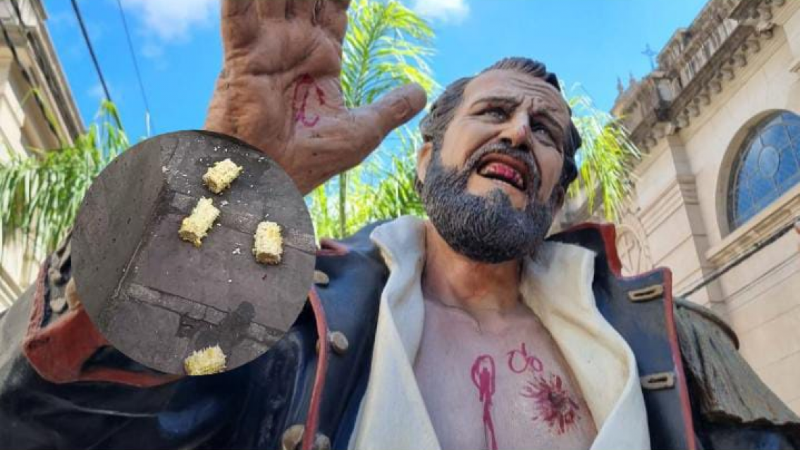 �La escultura m�s sucia y vandalizada de Jujuy? Pas� otra vez