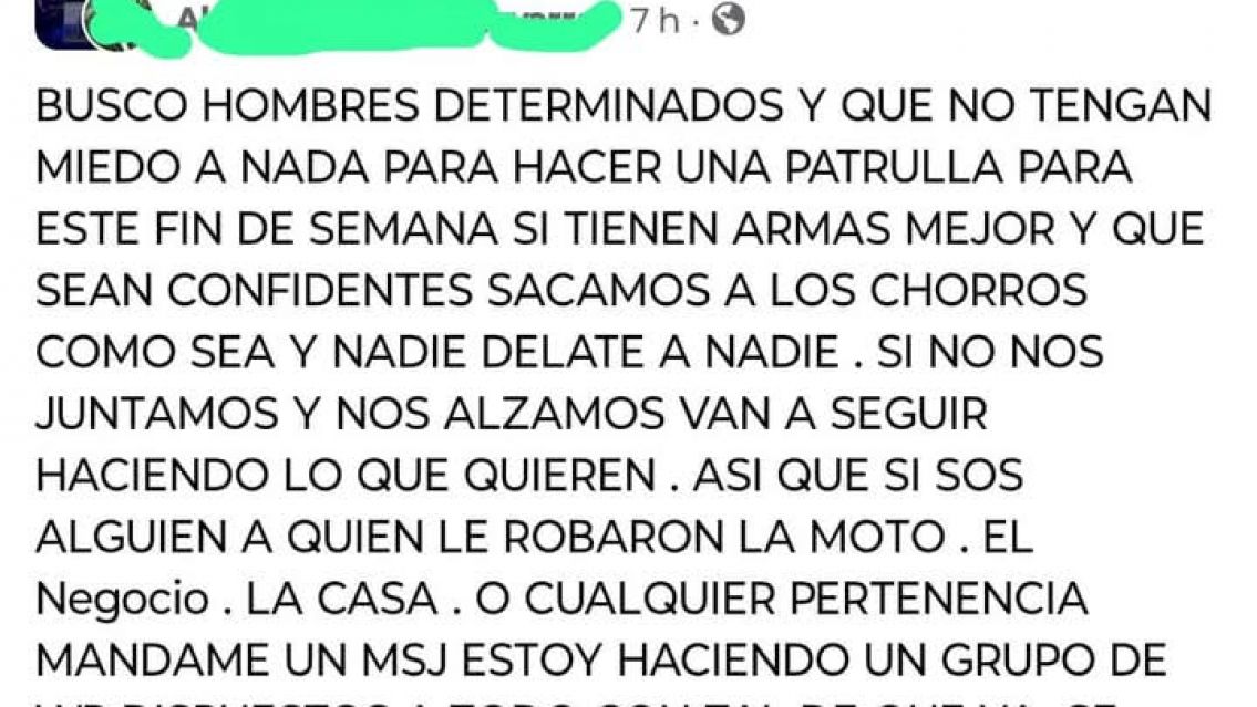 Alerta en Chijra: vecinos se arman contra los chorros y forman patrullas para ir a buscarlos