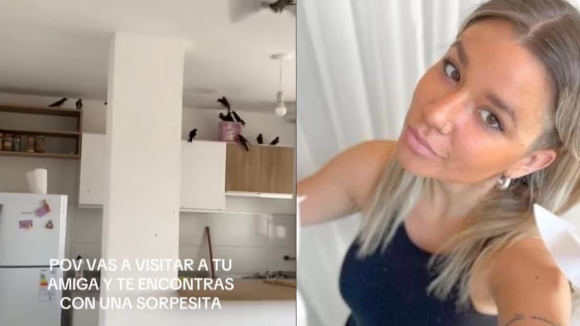 "Una sorpresita", fue a visitar a su amiga y se dio con la escena