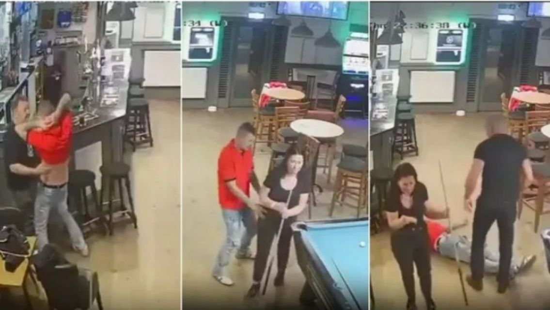 Así, "pasado de copas" le tocó la cola a una chica y su novio lo durmió de un piñón