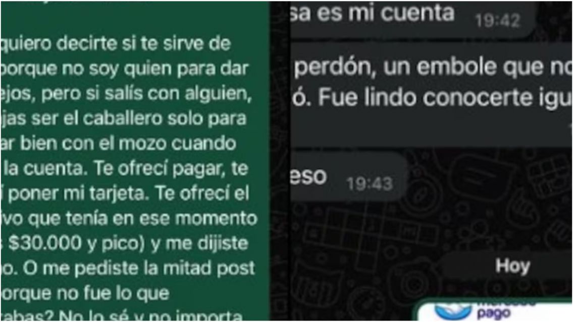 Sali� a cenar con un chico y al d�a siguiente recibi� un mensaje que la indign�