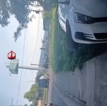 Tremendo vuelco en la colectora de Ruta 9 a la altura de un supermercado