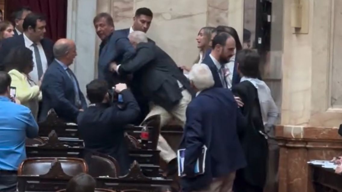 Esc�ndalo total: Diputados Nacionales se agarraron a las pi�as en plena sesi�n