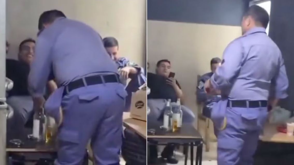 Filtraron videos de varios policías escabiando en la comisaría