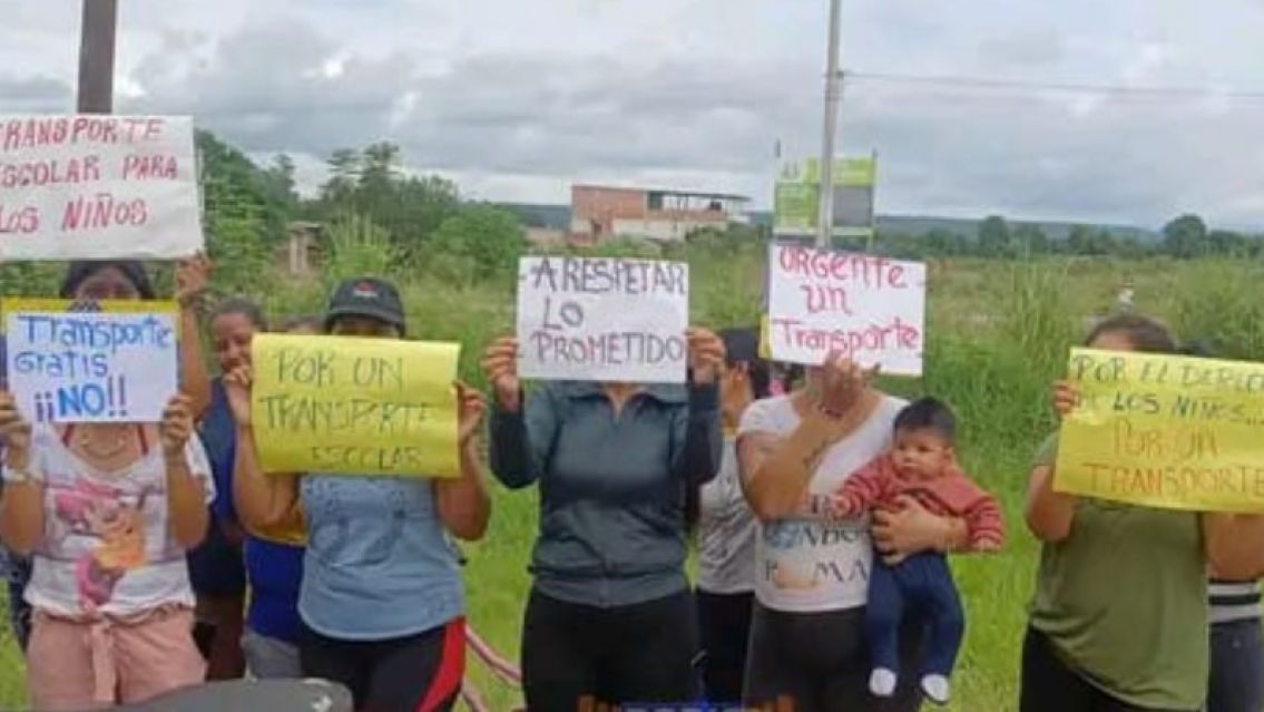 Reclamo en Fraile Pintado: familias exigen la implementaci�n del transporte escolar