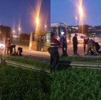 Otra mañana accidentada en Jujuy: se incendió una moto