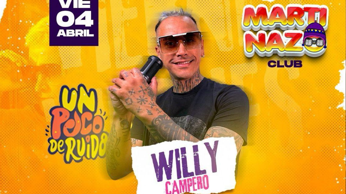 Este viernes El Martinazo Club con Willy Campero, ¡IMPERDIBLE!