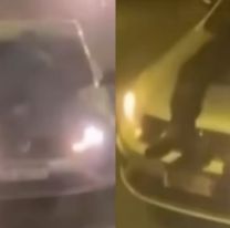 Subió una nena al auto, escapó de un control policial, chocó a un agente y lo arrastró en el capot