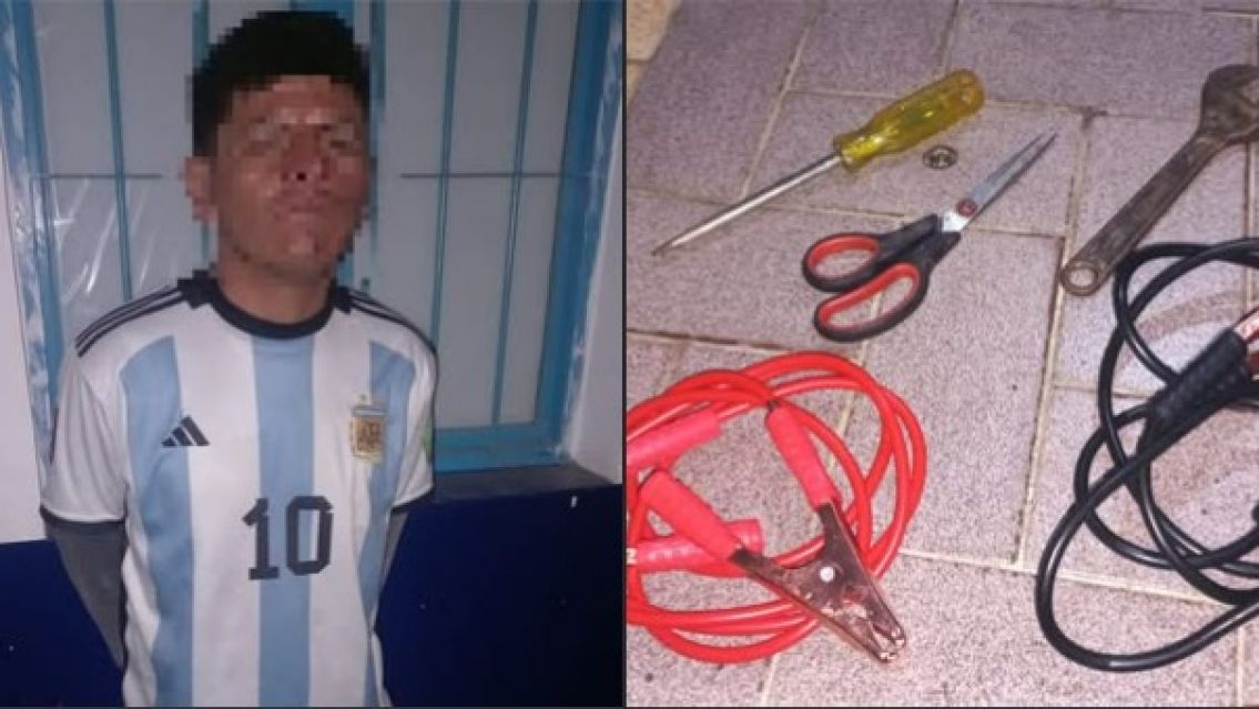 Este es el ladr�n que dejaba sin bater�a a la mayor�a de los autos en el centro de Jujuy