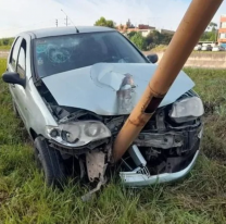 Machado al volante se estampilló contra un poste en la RN 9 en Jujuy