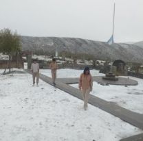 Espectacular nevada en un pueblo de Jujuy