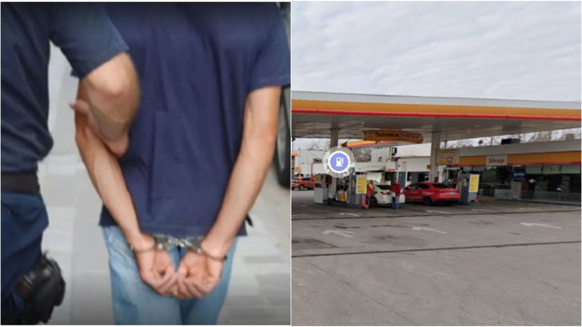 Entr� al ba�o de la Shell y sali� con una bolsa sospechosa: termin� detenido