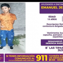 Otro menor desaparecido en Palpalá, Emanuel Jesús Erazo tiene 13 años