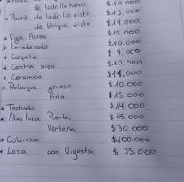 Albañil jujeño publicó sus precios y desató la polémica