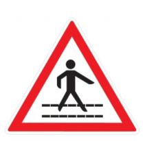 Qué significa la señal de tránsito triangular con una persona caminando en el medio