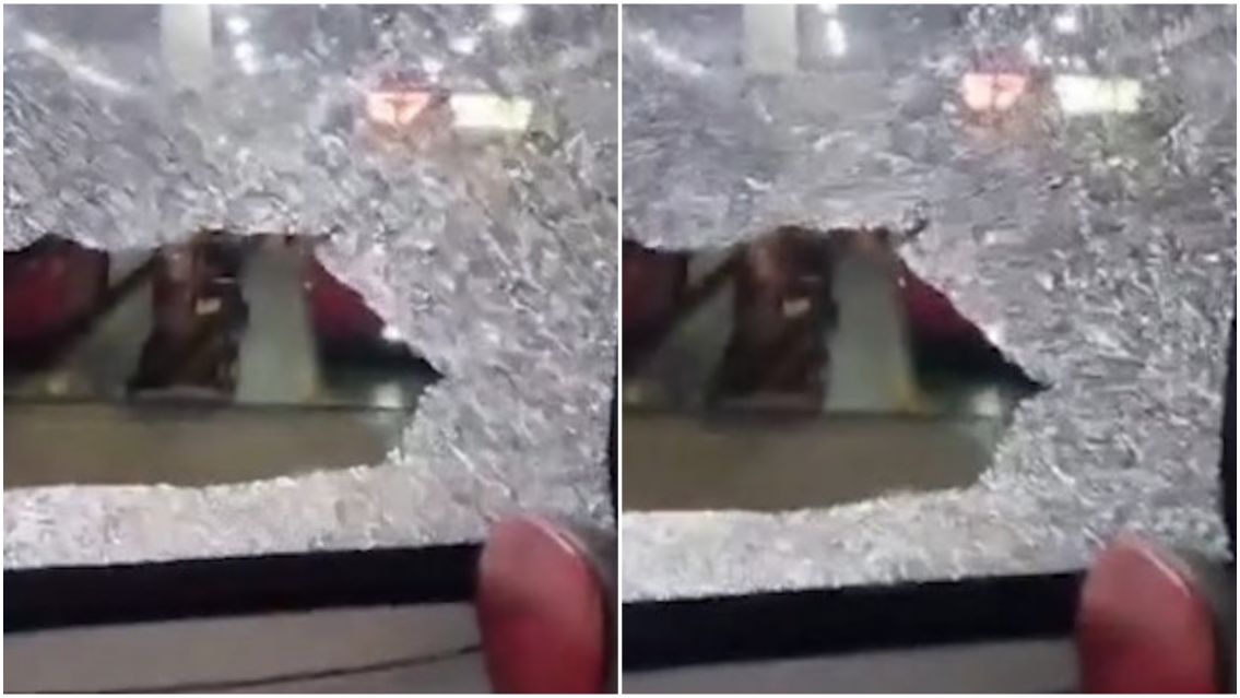 Reventaron los vidrios de los colectivos que no se sumaron al paro