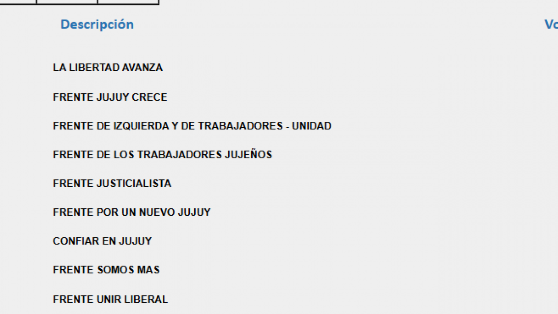 El oficialismo gana en Jujuy seg�n los primeros datos oficiales