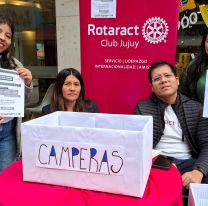 Campaña solidaria "Abriguemos Corazones" en la peatonal Belgrano