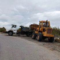 GIRSU y Vialidad Provincial realizaron una nueva limpieza en un punto crítico de la RN N°66