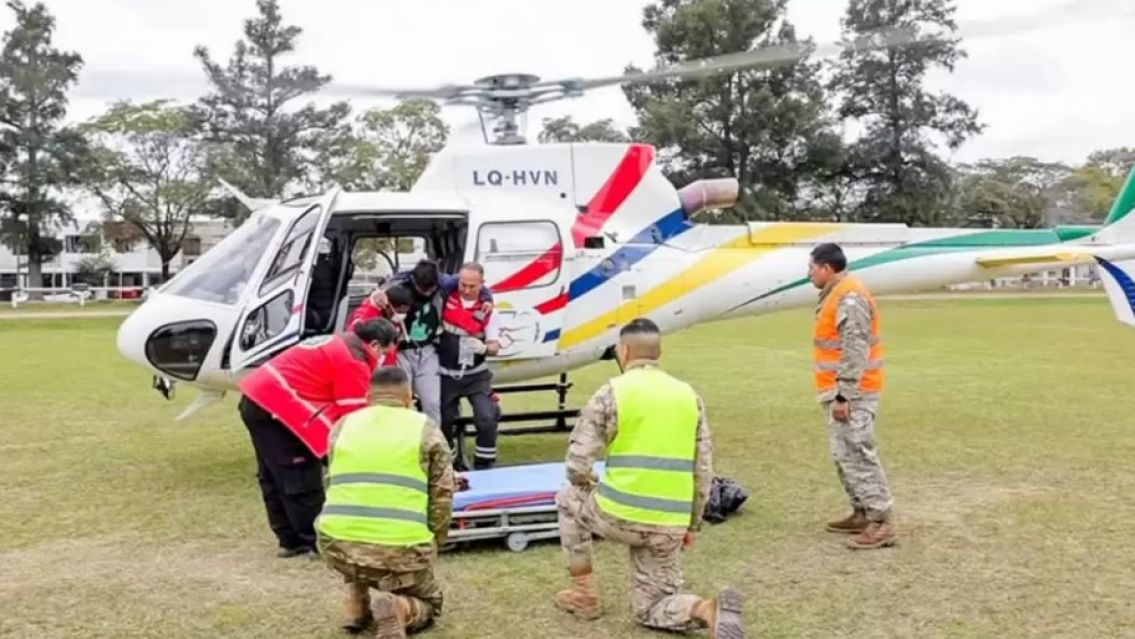 Impresionante rescate de un juje�o en Yaquispampa: "El helic�ptero le salv� la vida"