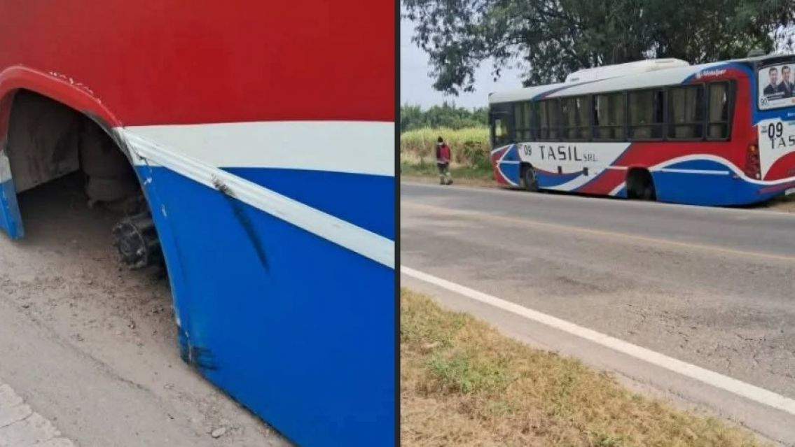 Terrible susto: Colectivo lleno de turistas perdió la rueda en una ruta de Jujuy