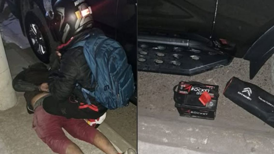 La Polic�a de Jujuy atrap� a un delincuente en pleno robo de una bater�a