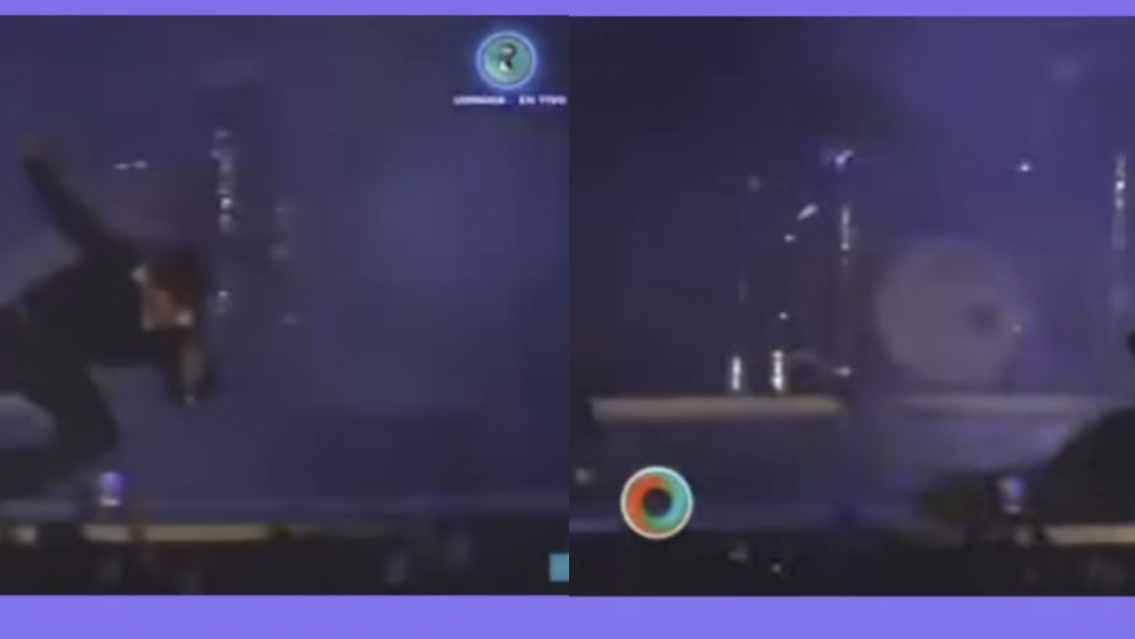 Tremenda caída de Dillom en pleno show