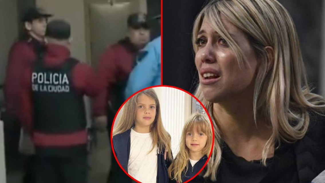Otra vez un escándalo con Wanda Nara, Mauro Icardi y sus hijas con la Policía