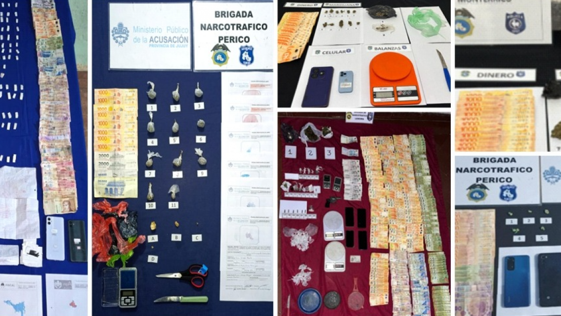 Encontraron de todo: narcomenudeo en Jujuy y millones de pesos secuestrados