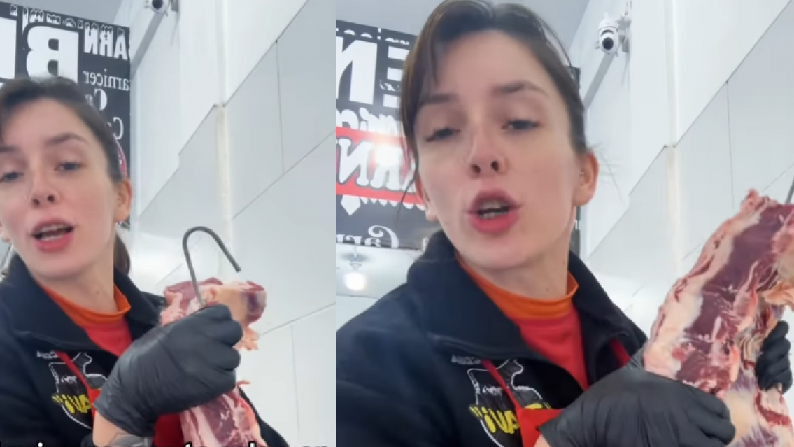 La joven carnicera que es furor en las redes