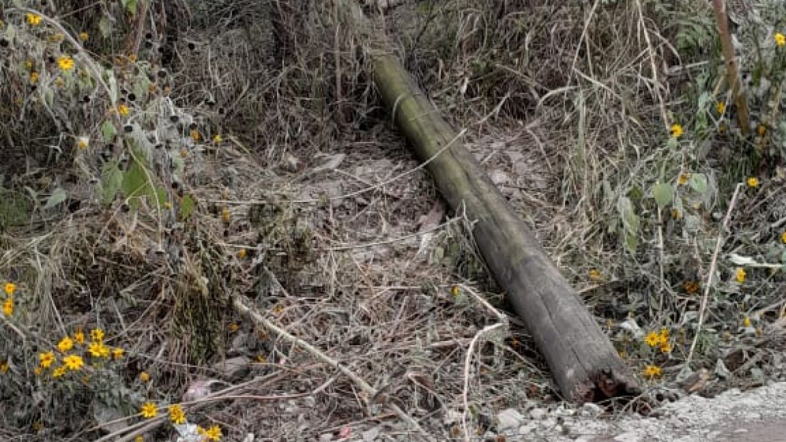 Reclamos ignorados: se cayó un poste de EJESA y hay otros en riesgo