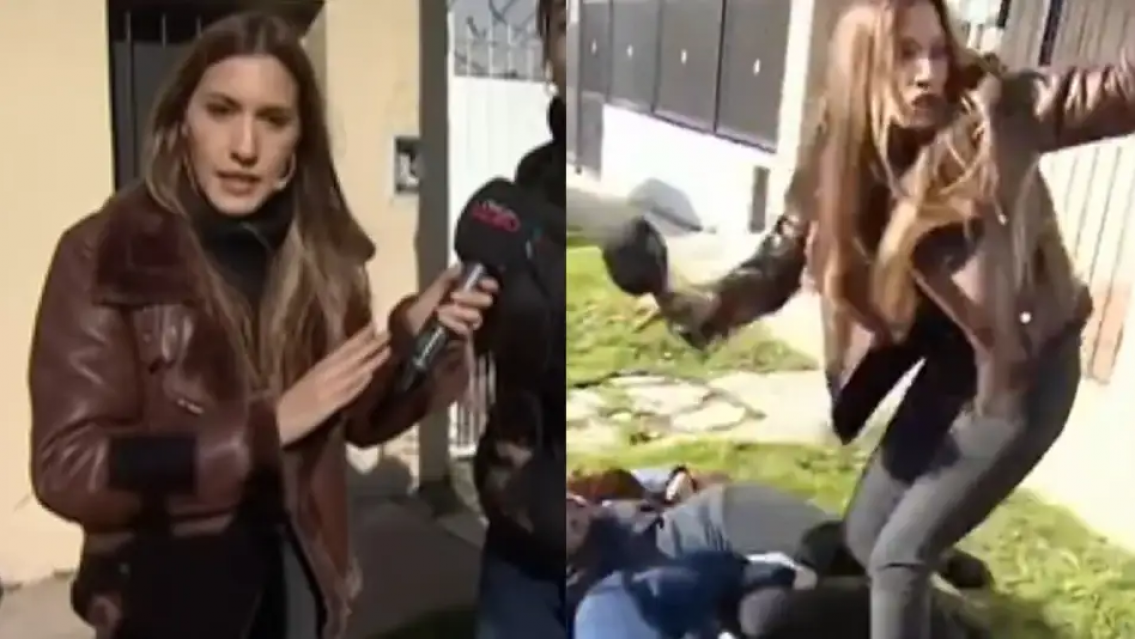 El p�simo momento que vivi� la cronista de Telefe en pleno m�vil en vivo